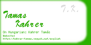tamas kahrer business card